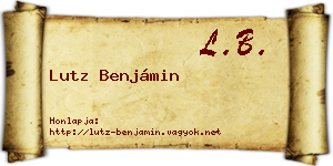 Lutz Benjámin névjegykártya